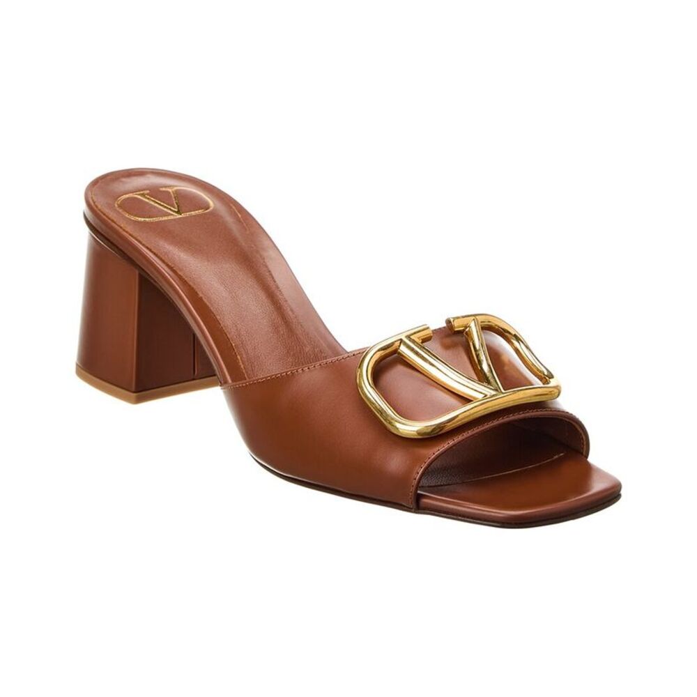 Valentino Vlogo 60 Leather Sandal, Brown